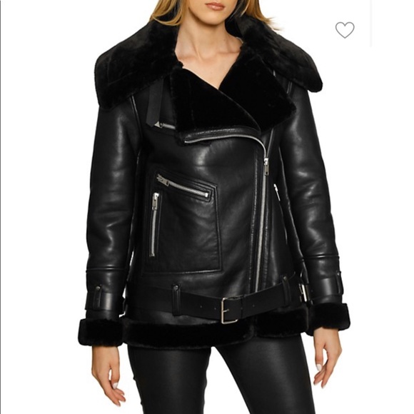 Walter Baker Jackets Coats Walter Baker Faux Fur Black Genuine Leather Jacket Poshmark